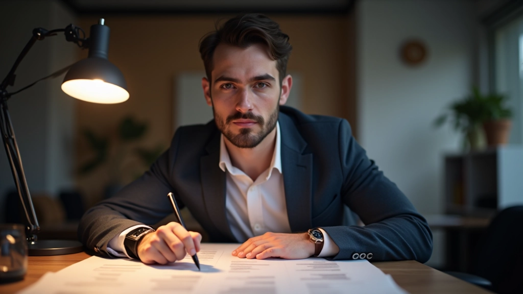 Designer betrachtet Preistabelle mit Farbmarkierungen und Notizbuch auf dem Schreibtisch