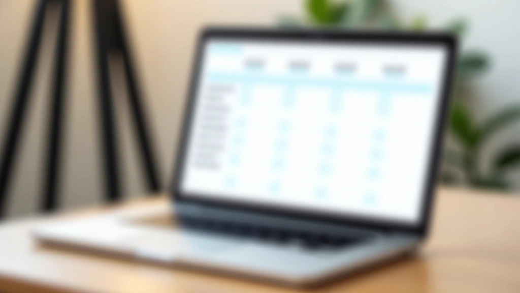 Laptop zeigt Preistabelle mit Vergleichslayout und mehreren Spalten für verschiedene Tarifpläne