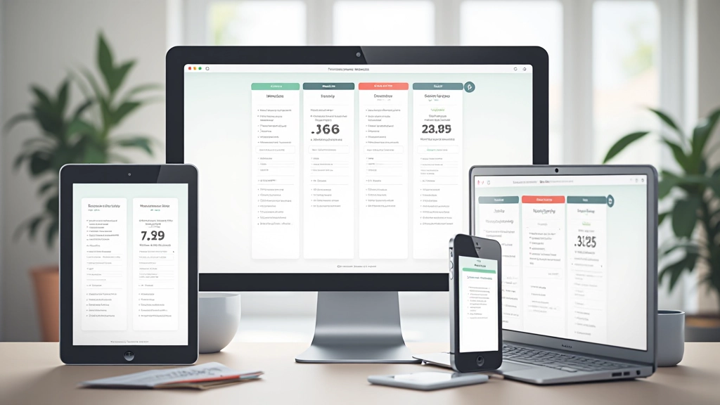 Responsive Preistabelle auf verschiedenen Geräten