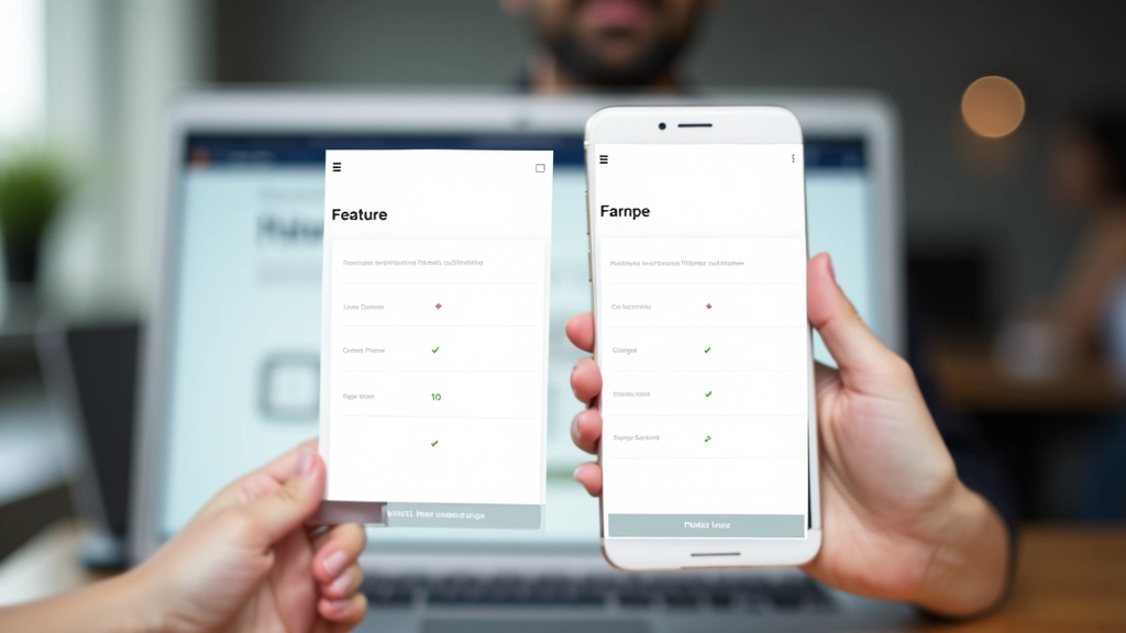 Bildschirmvergleich zeigt Desktop-Preistabelle mit fünf Spalten nebeneinander und mobile Version mit vertikal gestapelten Karten