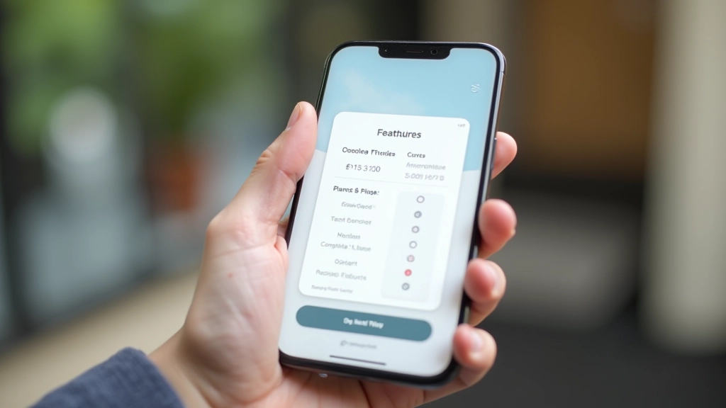 Smartphone zeigt Preistabelle im mobilen Stapel-Layout mit gut lesbarem Text und angemessener Größe für Touchscreen-Bedienung